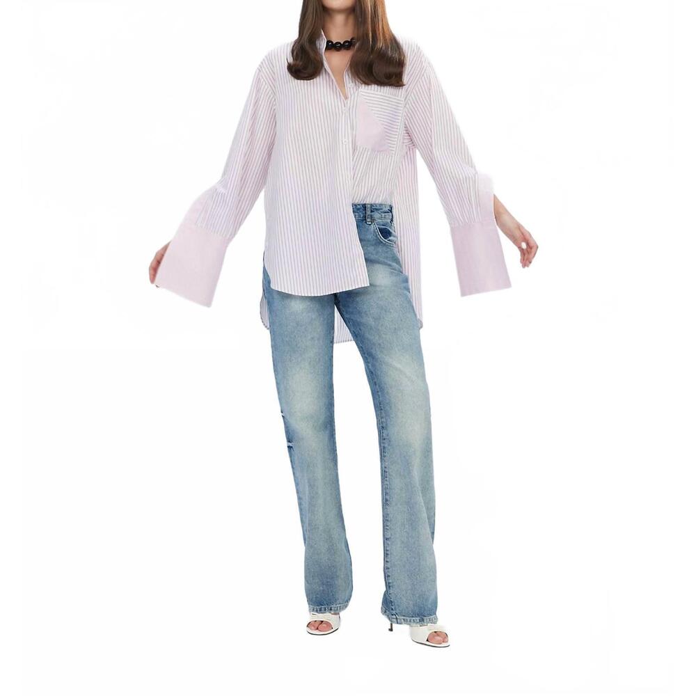 NEW THEO THE LABEL echo side button boyfriend str… - image 1